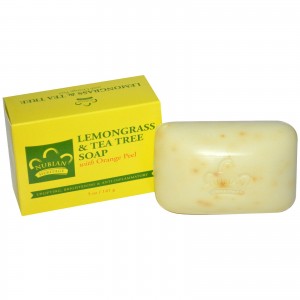  صابونة الليمون وشجرة الشاي مع قشر البرتقال Nubian Heritage, Lemongrass & Tea Tree Soap, With Orange Peel, 5 oz 141 g